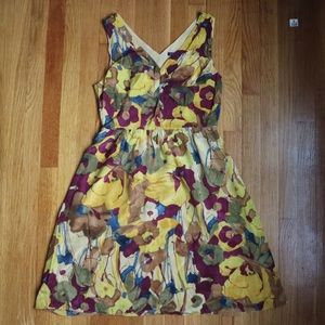 Silk Yellow Floral Banana Republic dress