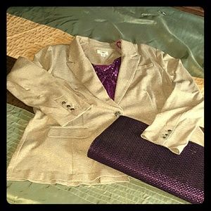 Ponte knit gray sparkle jacket