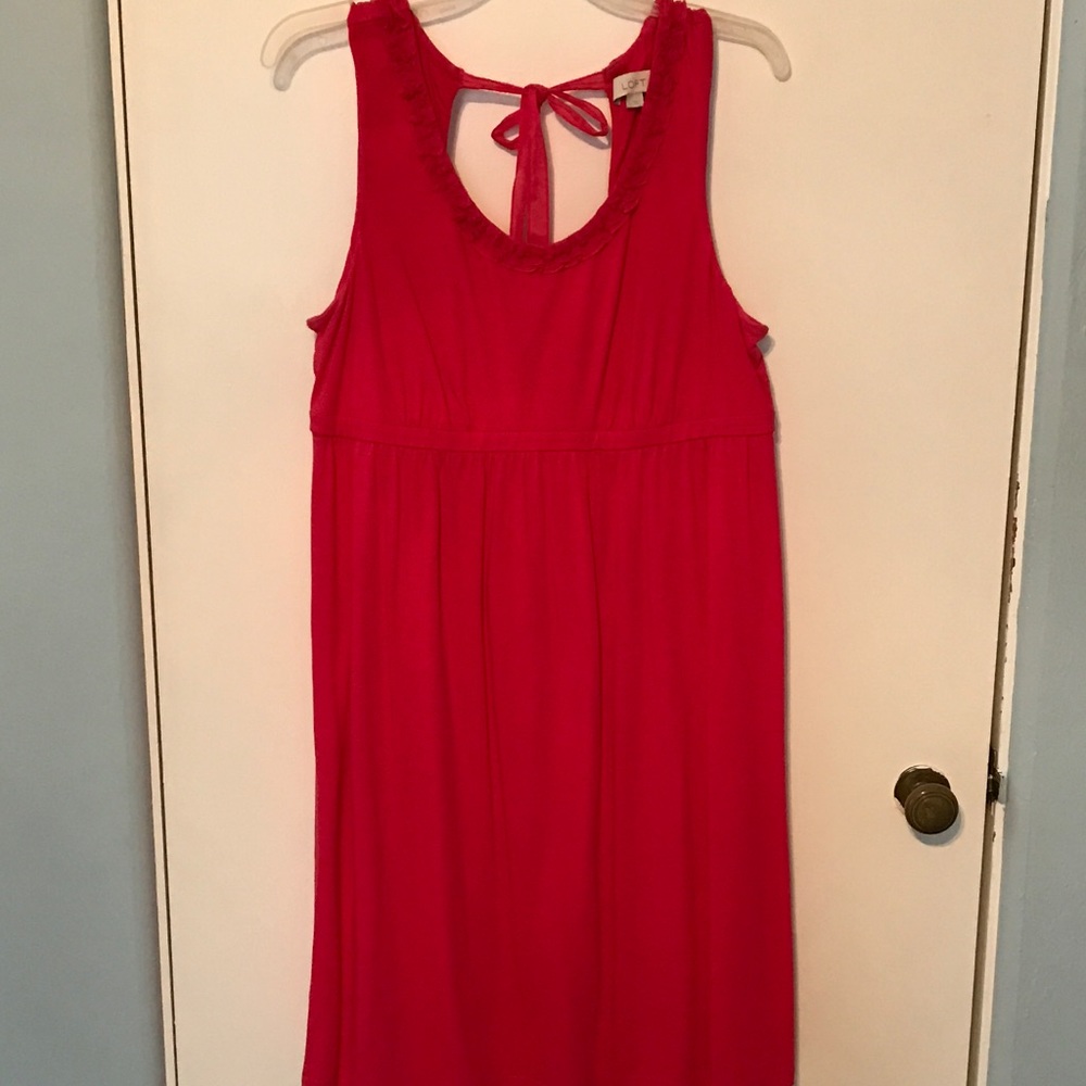 Pink Dress with ruffle size L