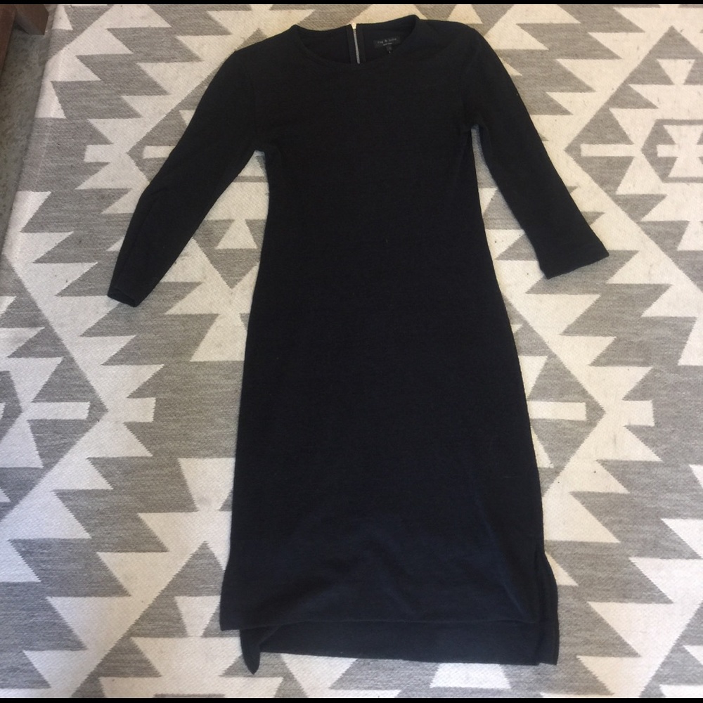 Rag & Bone 3/4 Black Sheath Dress Size Small