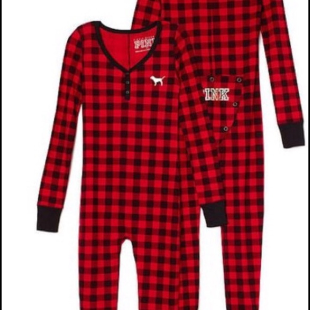 VS PINK Red Thermal Onesie NWOT