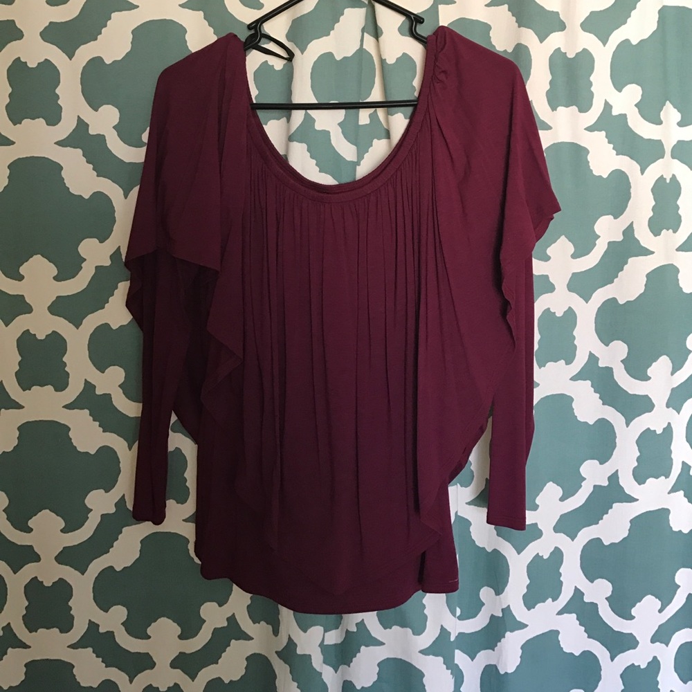 Maroon Ruffle Top