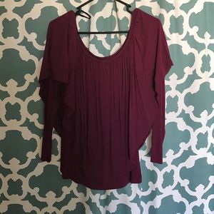 Maroon Ruffle Top
