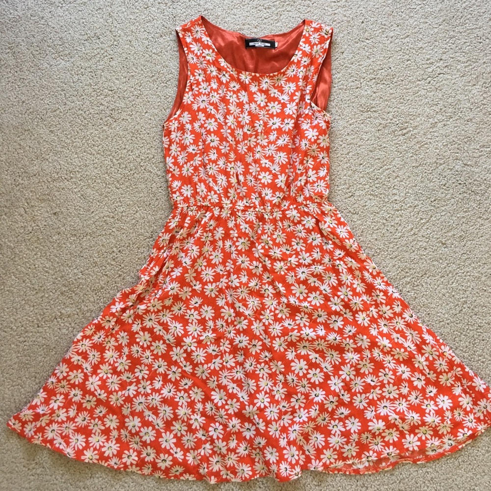 Flower Print Orange Sundress