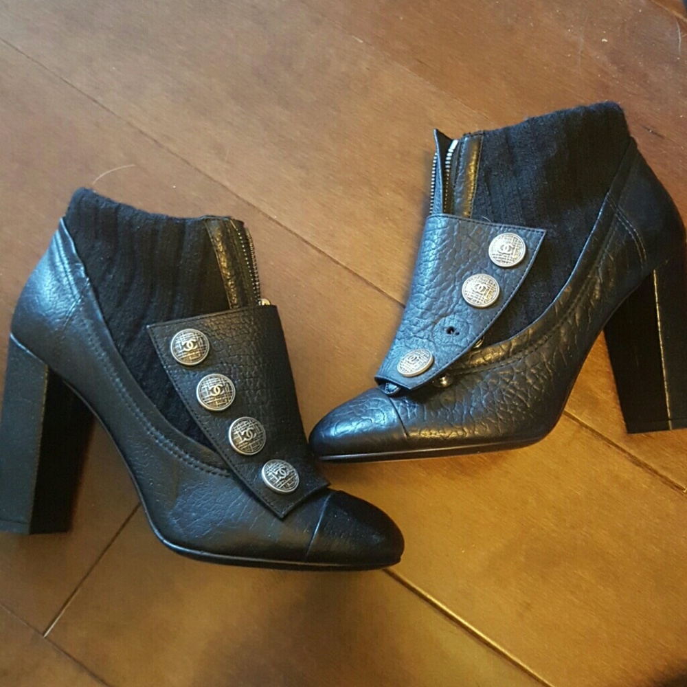 Chanel black booties