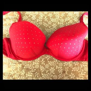 Red and Gold Polka Dot Lane Bryant Bra
