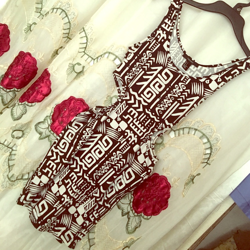 Black and white tribal dress