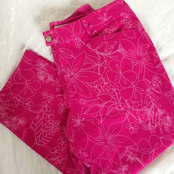 Evan Picone Pants - Evan Picone Pink Crop Pants