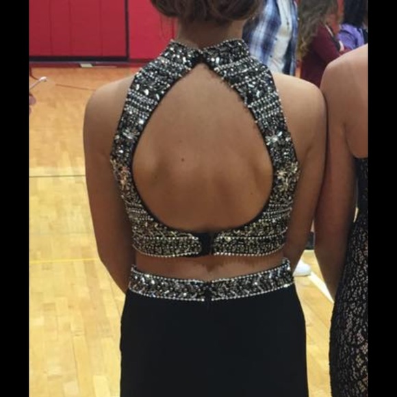 Black two piece Sherri hill prom dress - Picture 2 of 4