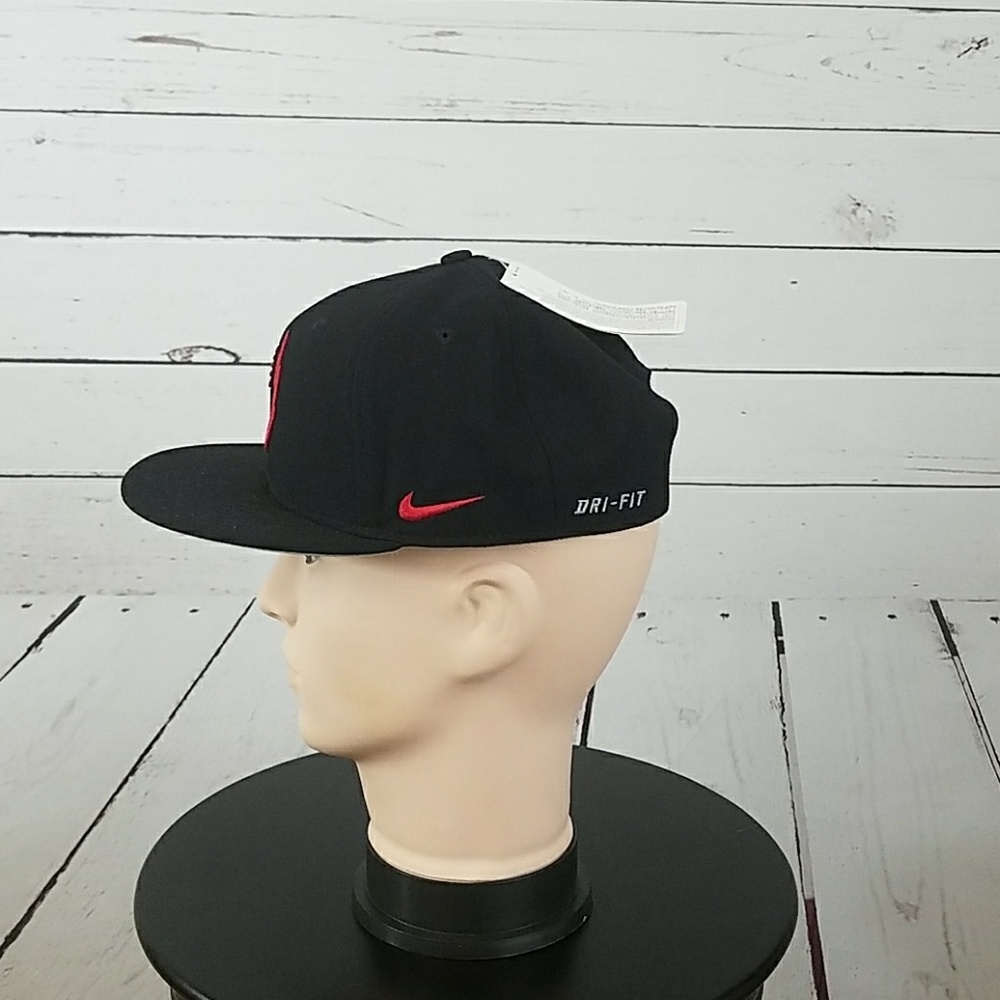 Nike Dri-Fit Football Hat Snap Back Black Red - Picture 4 of 8