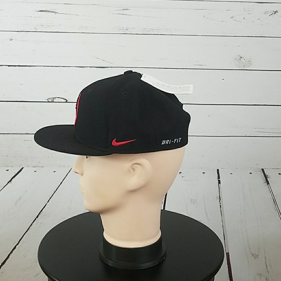 Nike Dri-Fit Football Hat Snap Back Black Red - Picture 4 of 8