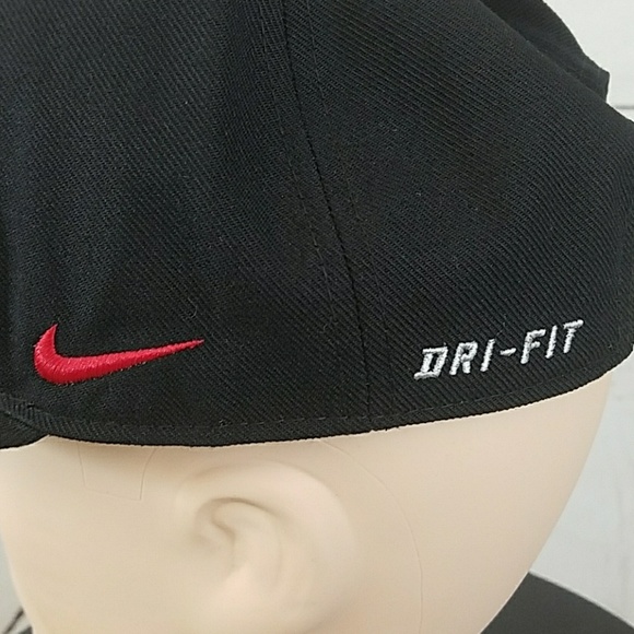 Nike Dri-Fit Football Hat Snap Back Black Red - Picture 5 of 8