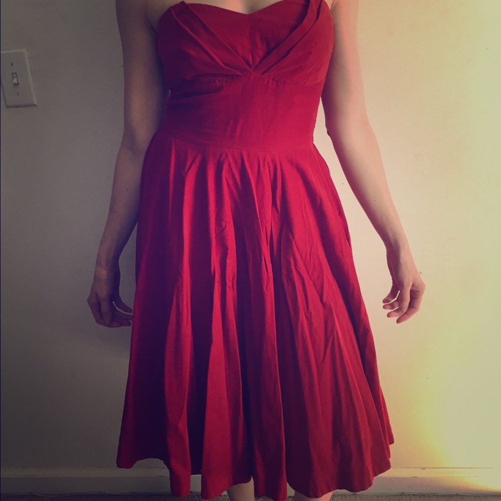 Red bombshell dress
