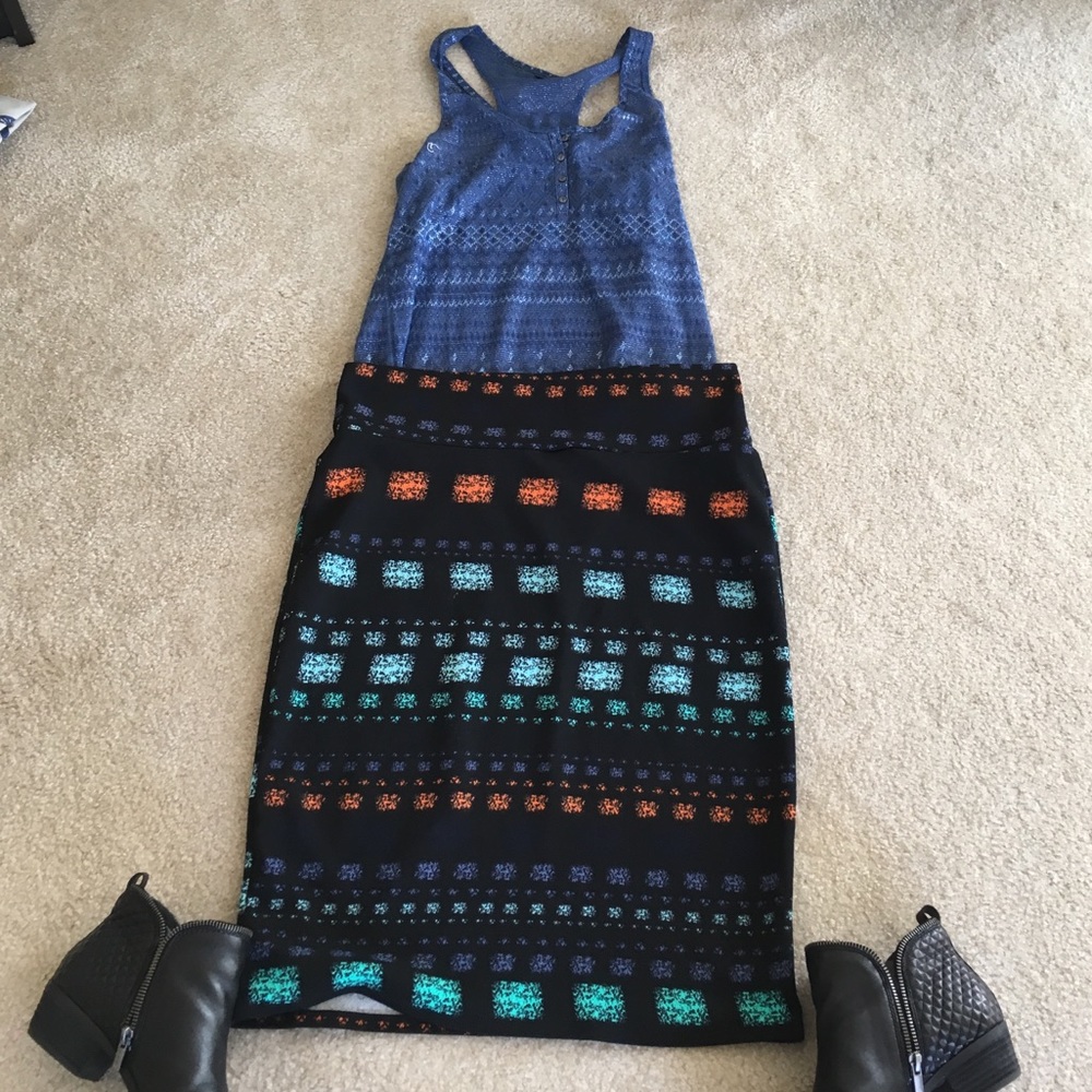 Vibrant Cassie pencil skirt