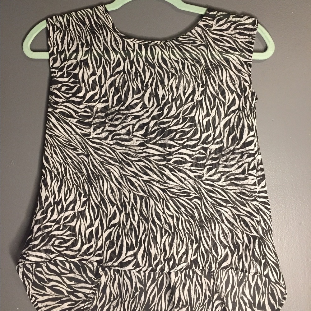 Girls sheer zebra blouse