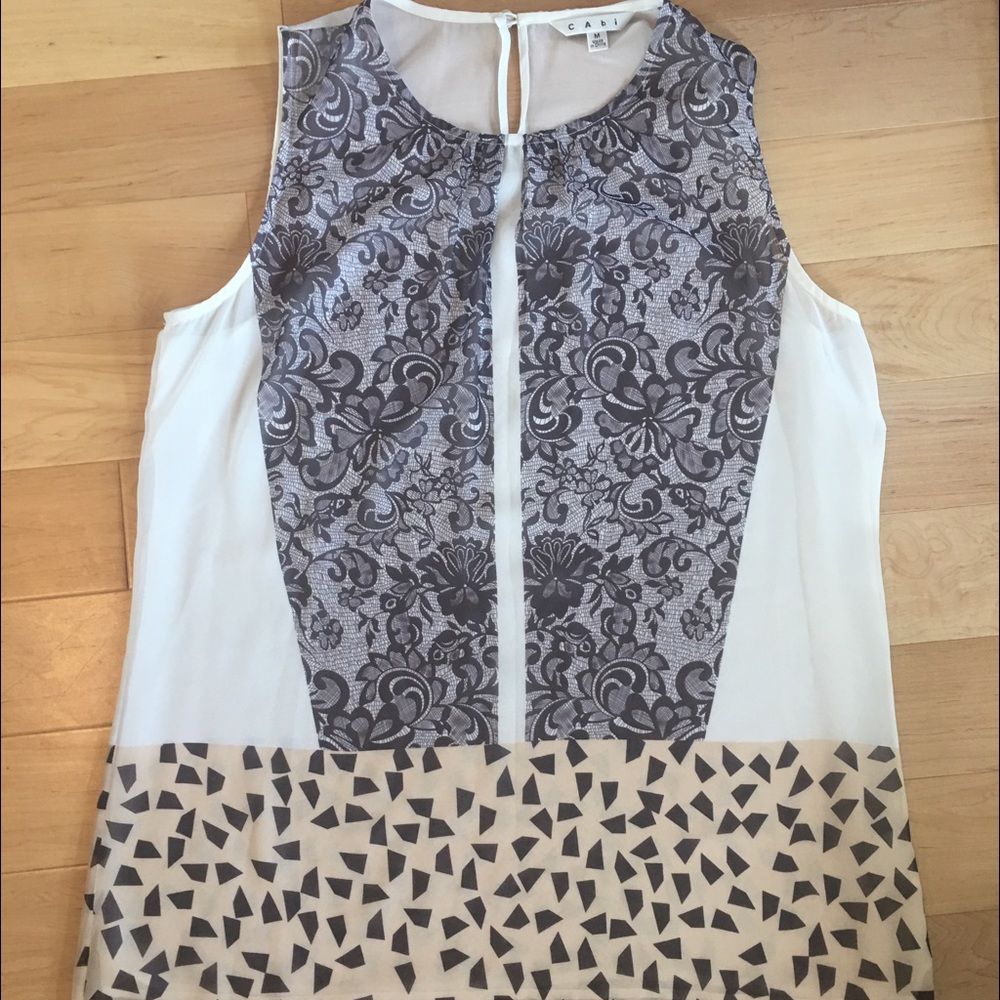 Silk multi color sleeveless great summer work top