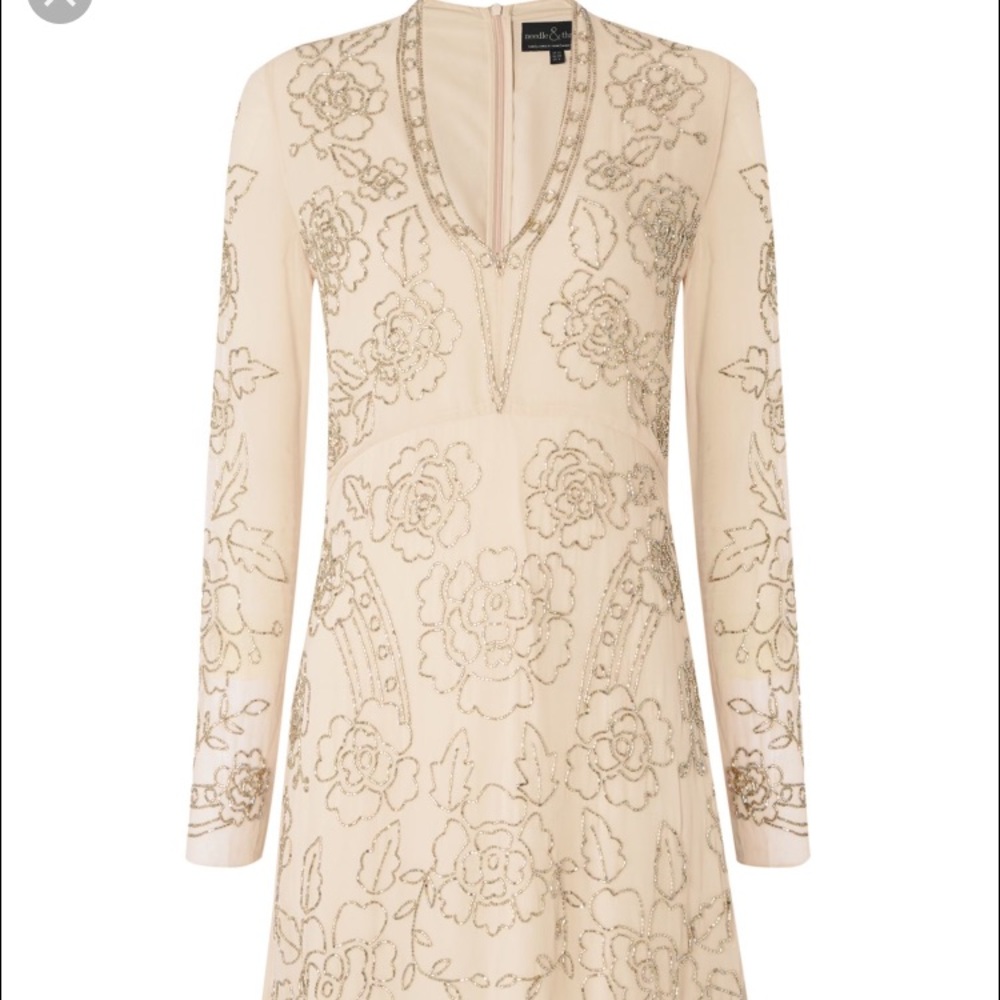 Needle & Thread white sparkle dress