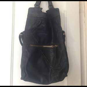 Dark leather blue purse