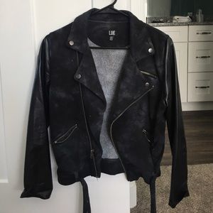 Lue's Tie Dye Leather Biker Jacket