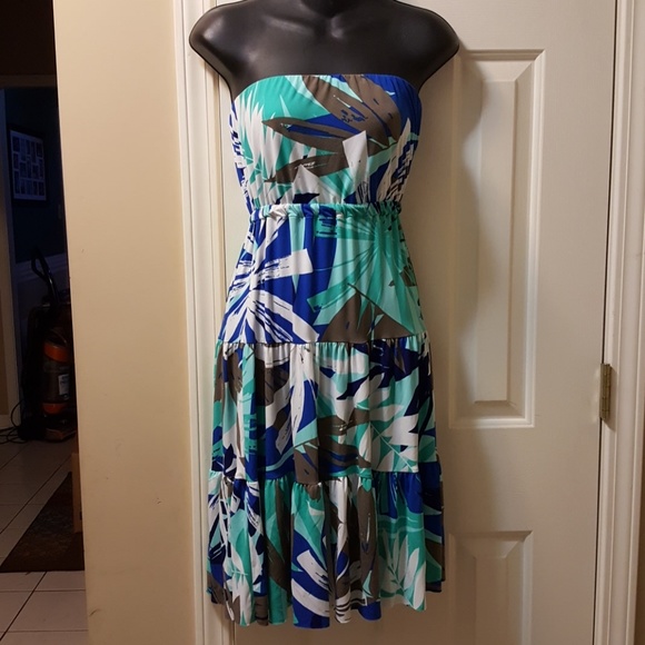 XS Veronicam Strapless Floral Print dress - Picture 1 of 4