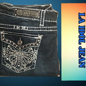 L.A. IDOL FLEUR DE LIS Jean Capri size-17