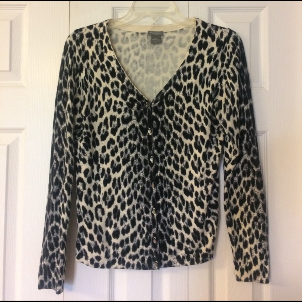 Ann Taylor Cardigan (cheetah print)