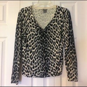 Ann Taylor Cardigan (cheetah print)