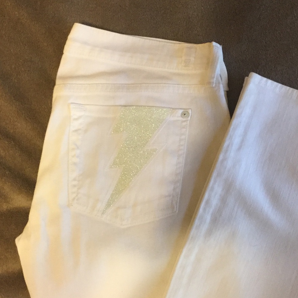 Seven 7 For All Mankind Lightning Glitter White