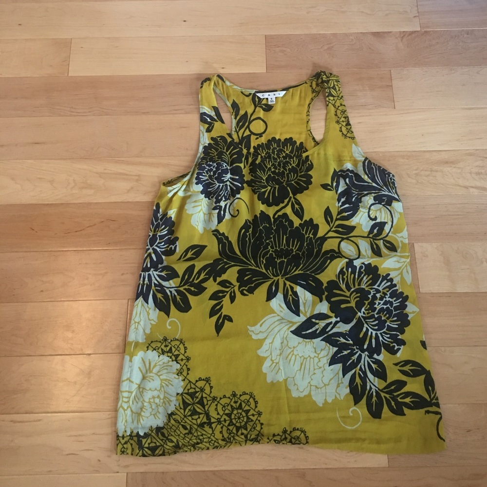 Racerback silk sleeveless floral top