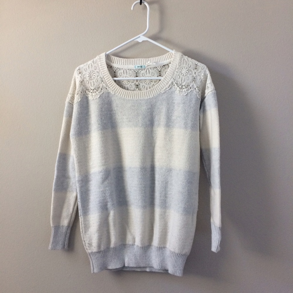 Kimchi Blue Lace-Mix Sweater in Ivory