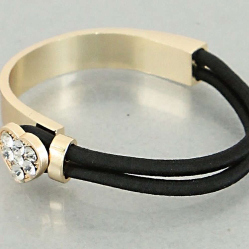 Crystal Heart Black Bracelet