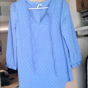 Pretty Elle Peasant Top Light Blue