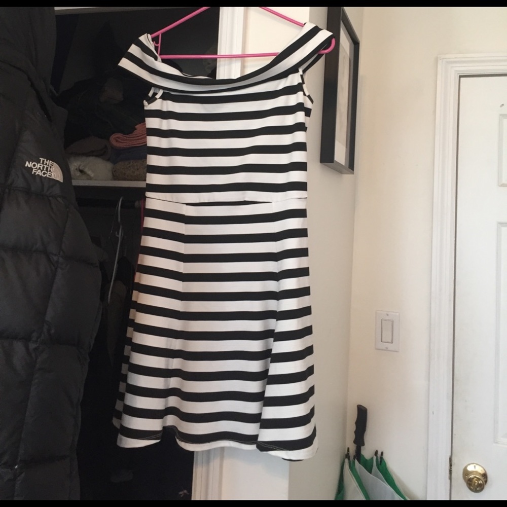 Asos striped Bardot dress