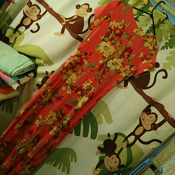 TOTALLY BEAUTIFUL VINTAGE LINEN SUMMER FLORAL MAXI DRESS👗 SZ 10T - Picture 4 of 6