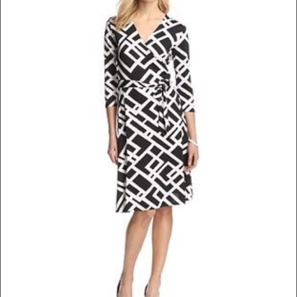 Dariah Printed Faux Wrap Dress
