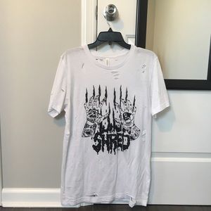 shredded art tee