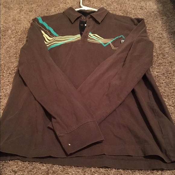 Brown Volcom L/S top with decorative detail - Picture 1 of 8