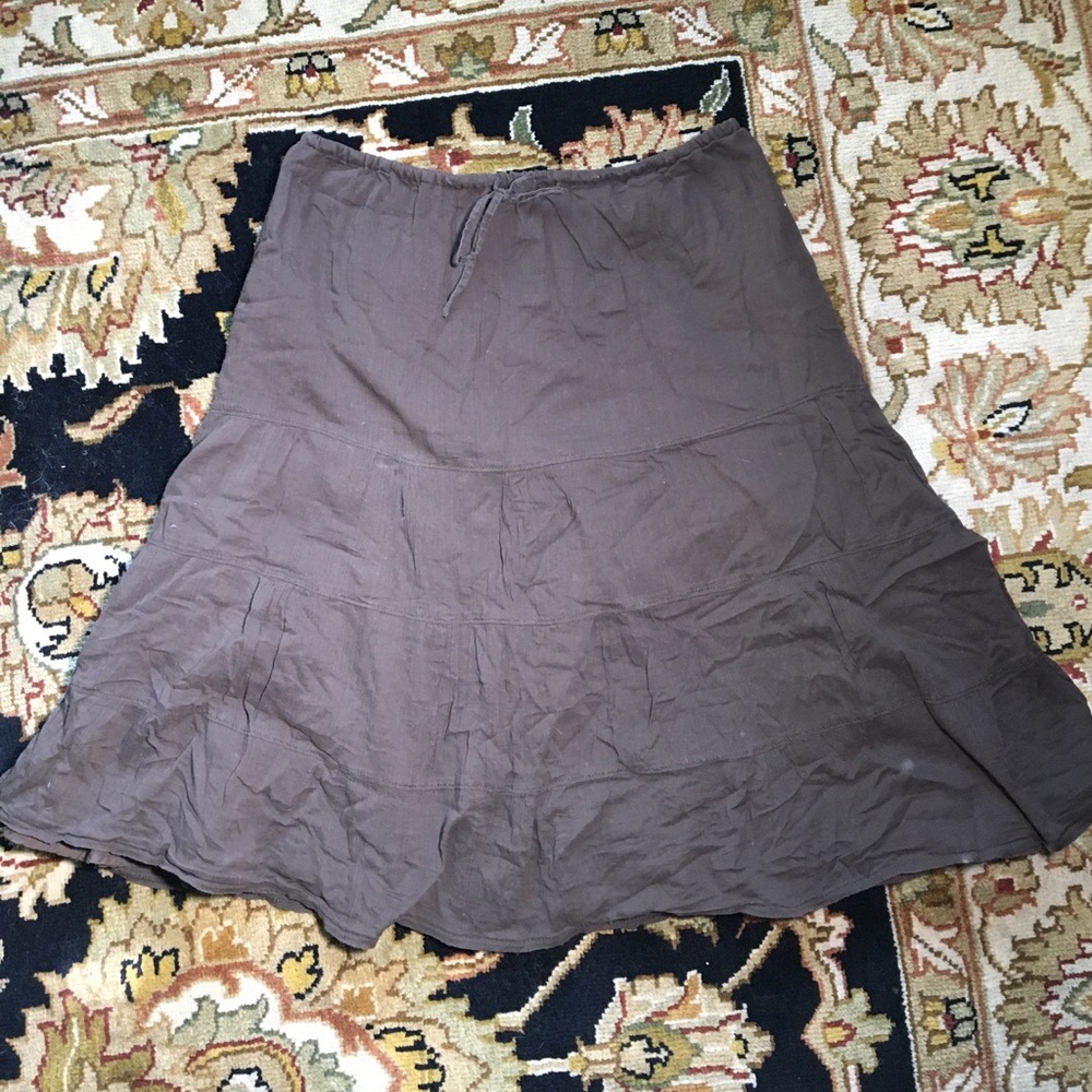Last Call - Eddie Bauer knee length brown skirt