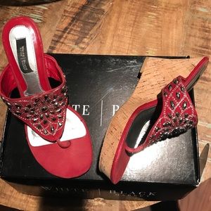 Red Cork Wedges by White House Black Market