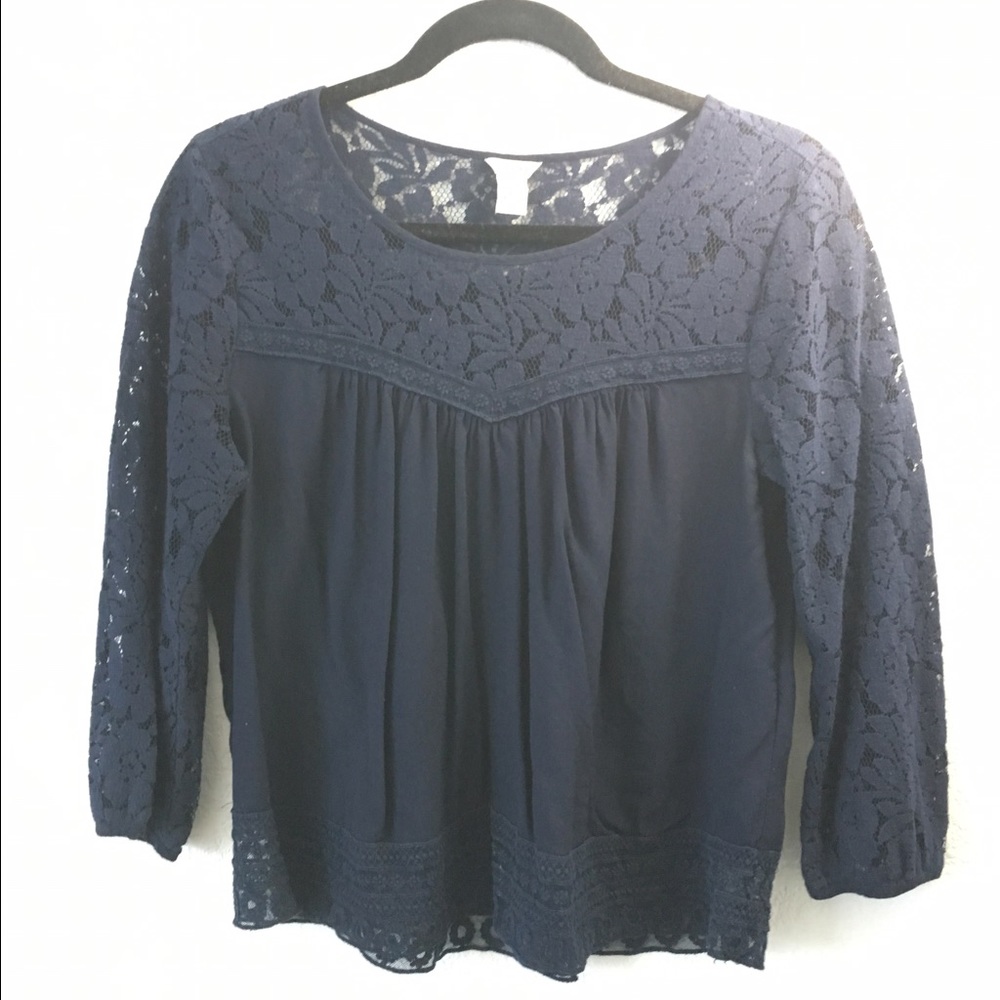 Long sleeve lace blouse