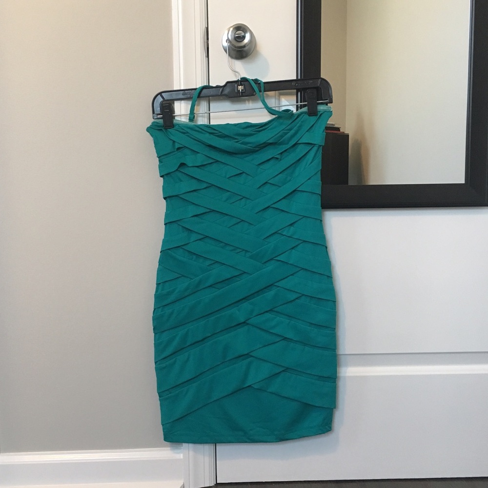 teal bodycon dress