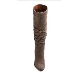 Never worn! Tall brown faux suede boots