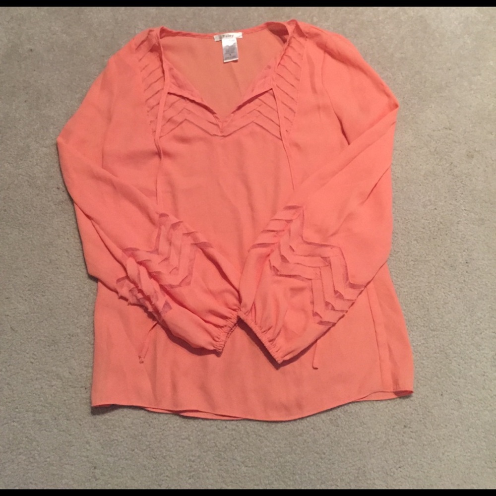 Esley Orange Long Sleeve Top Size Small