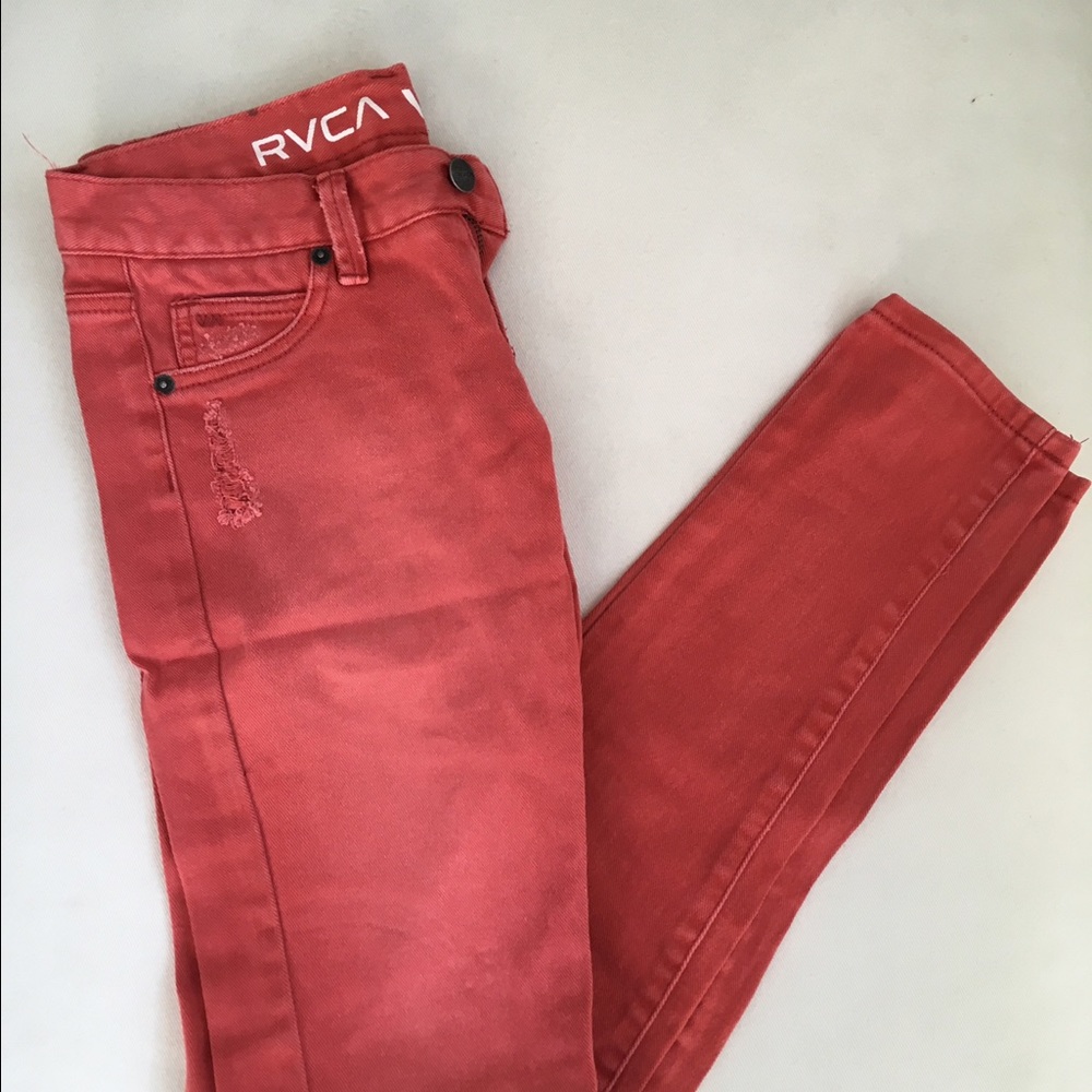 RVCA coral-colored jeans, perfect condition!