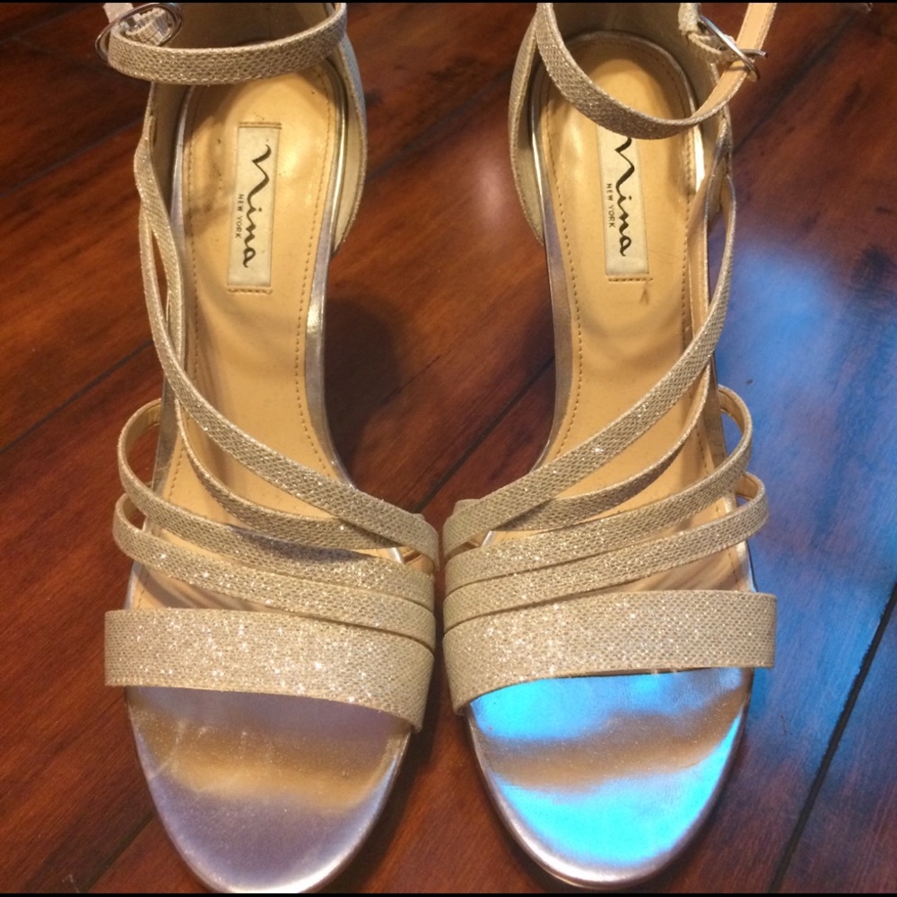 Silver Glitter Heels