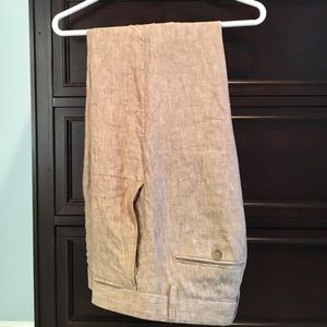 Banana republic dark beige linen pants, 34/30