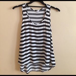 H&M B/W Striped Racerback Tank H&M B/W Striped Racerback Tank