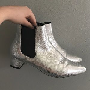 TOPSHOP silver booties! Worn once!
