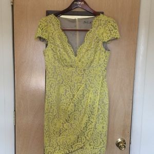 Eliza J yellow lace dress