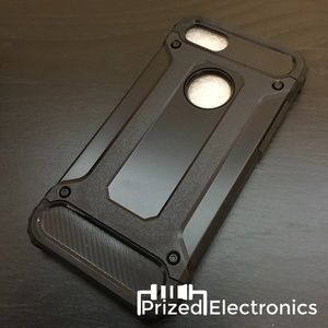 Black iPhone 7 Hybrid hard dual layer armor case.